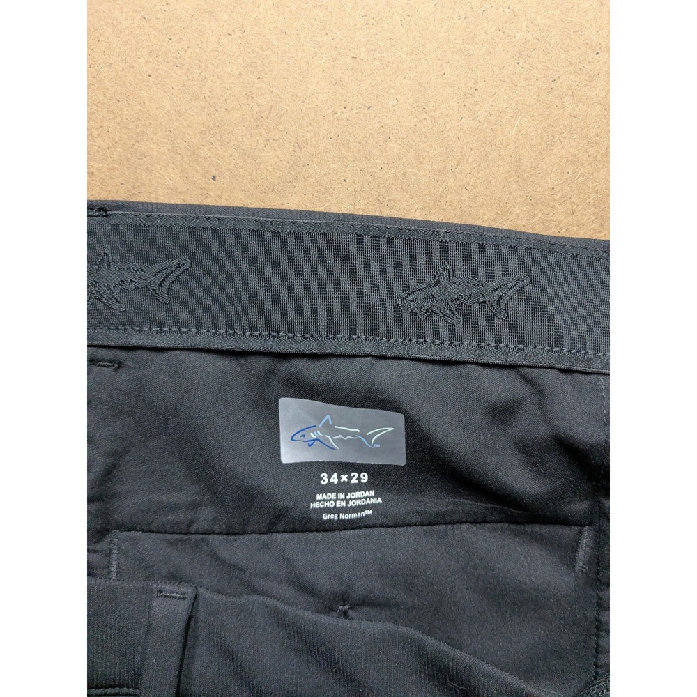 Greg Norman Shark Mens Black Golf Pants Performance Flat Front 34x29 - Picture 5 of 6